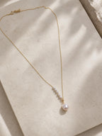 Japanese Akoya Pearl Y Necklace | Solid 18K Gold Lariat Necklace, Made in Japan