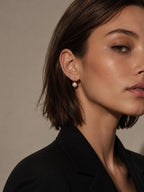Japanese AAA Grade Akoya Pearl Drop Earrings • 18K Solid Gold Hook Earrings