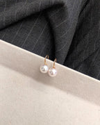 Japanese AAA Grade Akoya Pearl Drop Earrings • 18K Solid Gold Hook Earrings