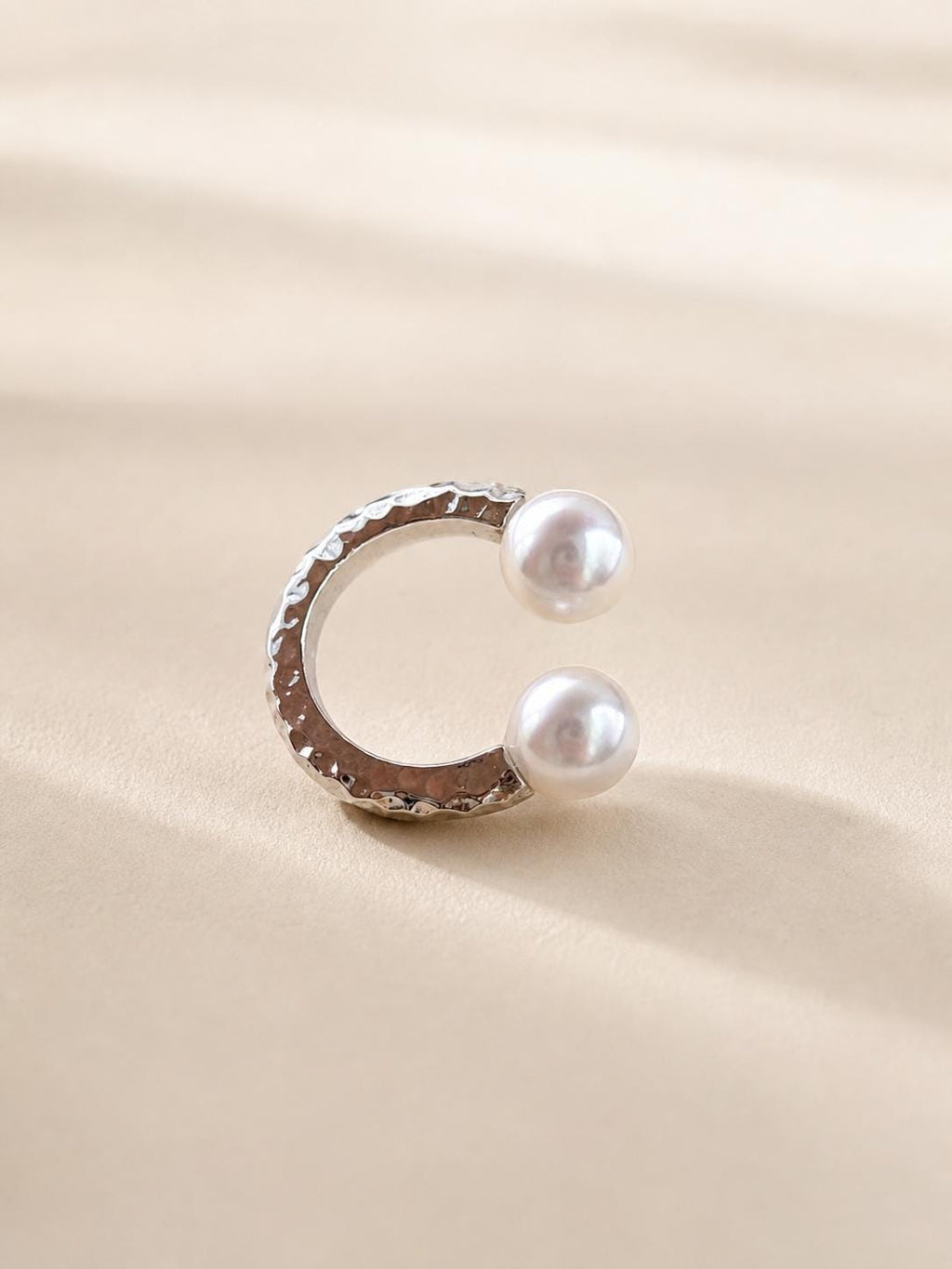 Japanese Akoya Double Pearl Ear Cuff | Sterling Silver No Piercing Minimalist Jewelry