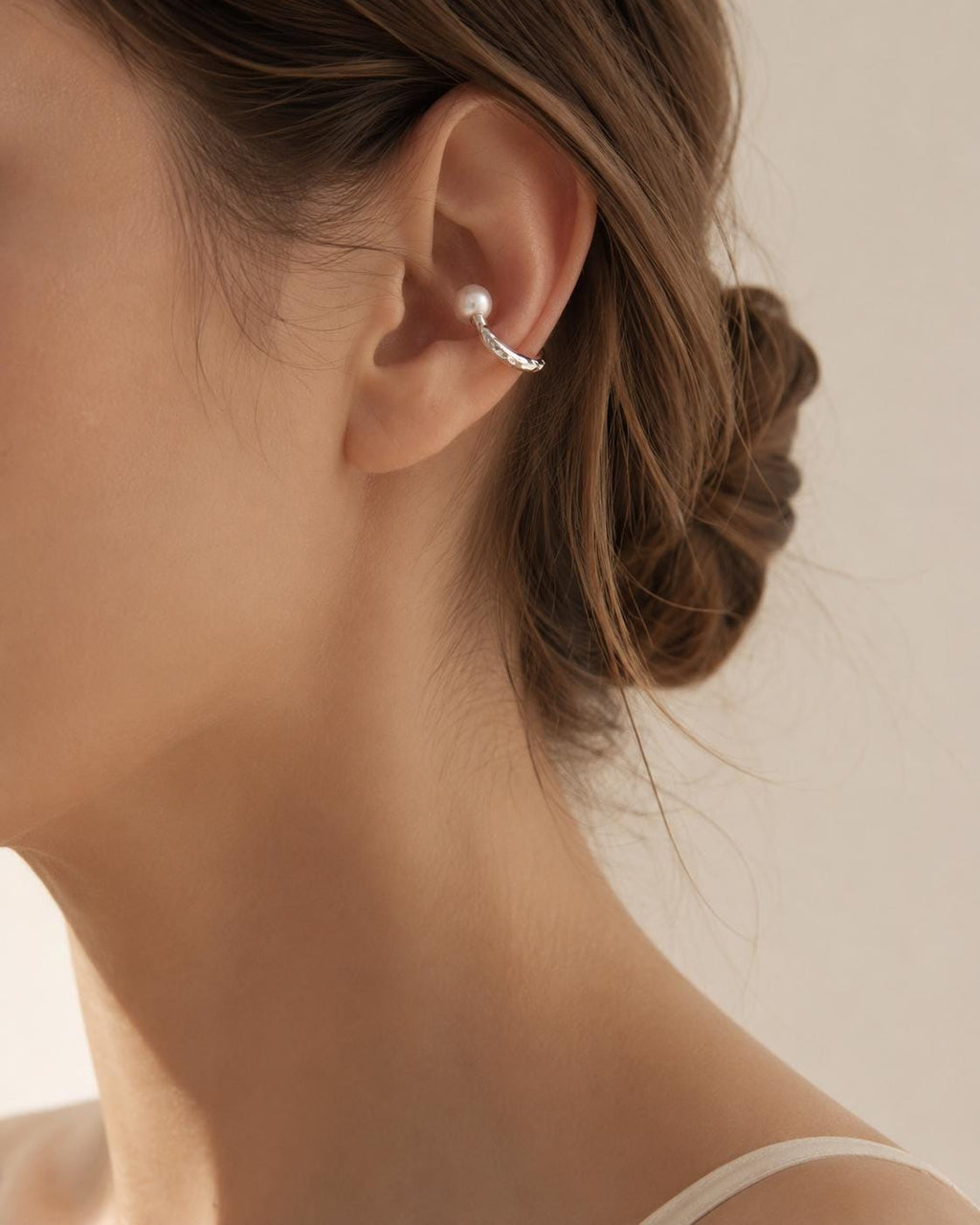 Japanese Akoya Double Pearl Ear Cuff | Sterling Silver No Piercing Minimalist Jewelry