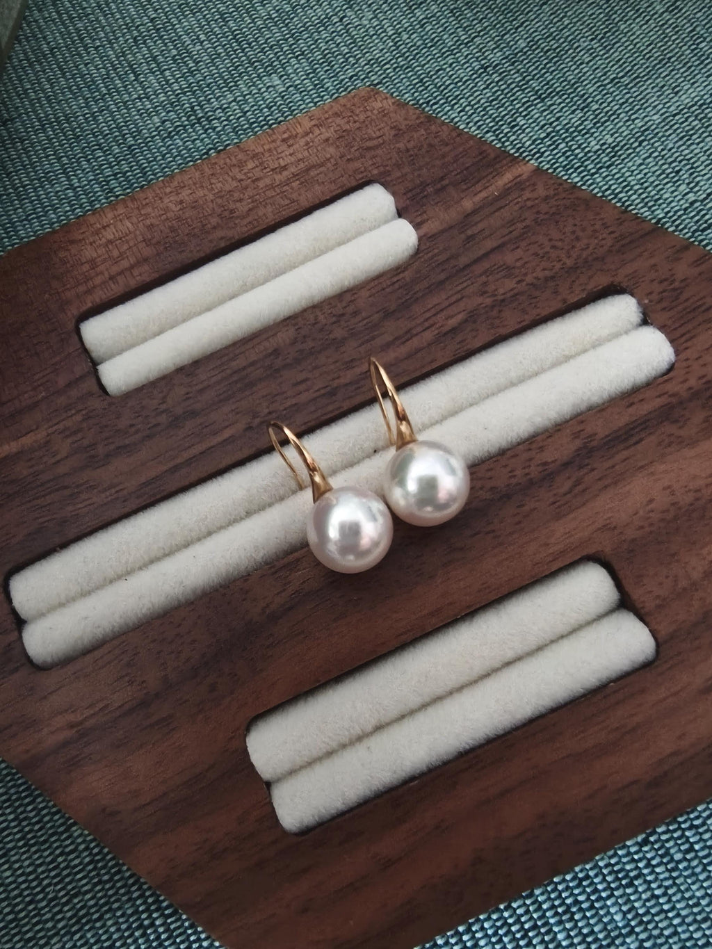 Japanese AAA Grade Akoya Pearl Drop Earrings • 18K Solid Gold Hook Earrings