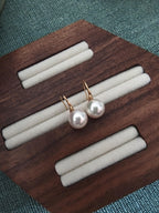 Japanese AAA Grade Akoya Pearl Drop Earrings • 18K Solid Gold Hook Earrings