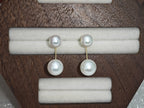 Japanese Akoya Pearl Ear Jackets • 18K Solid Gold Double Pearl Earrings