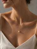 Japanese Akoya Pearl Y Necklace | 18K Gold Plated Sterling Silver, Made in Japan
