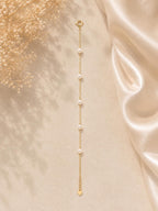 Japanese Akoya Pearl Station Bracelet • 18K Solid Gold Chain