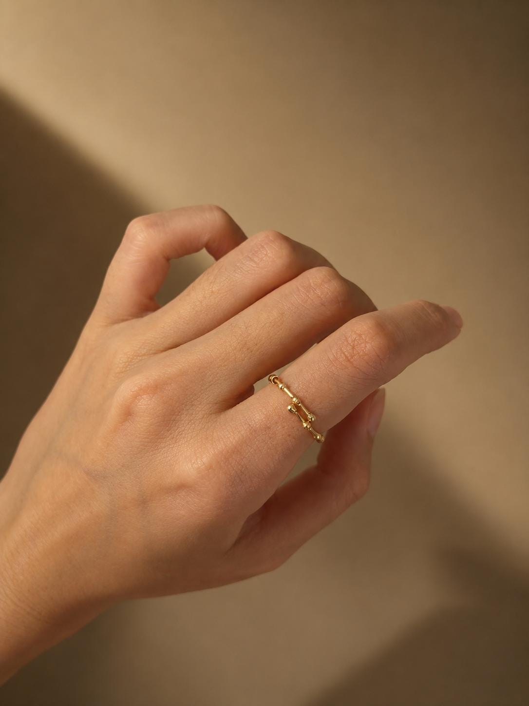 Adjustable Japanese Akoya Pearl Ring | Solid Gold, Minimalist Elegance