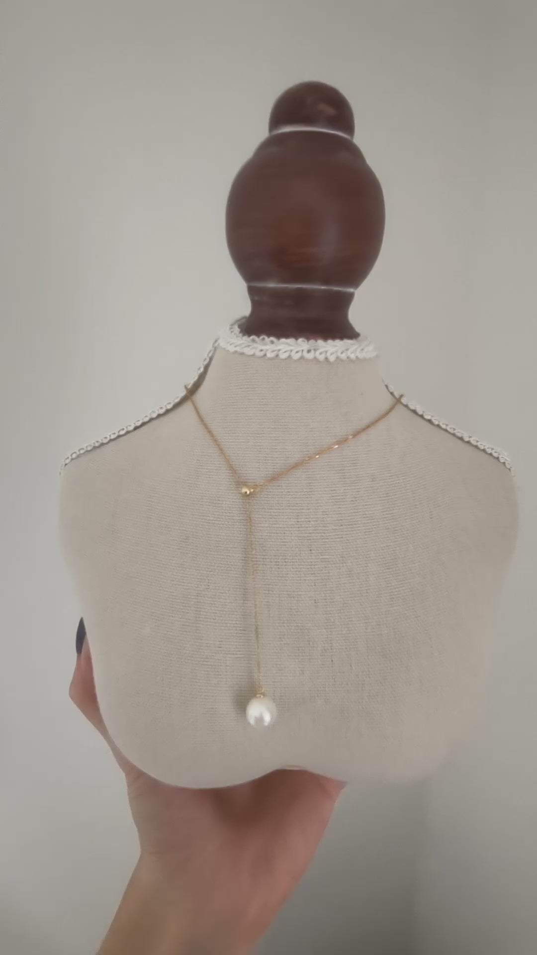 Japanese Akoya Pearl Y Necklace | 18K Gold Plated Sterling Silver, Made in Japan